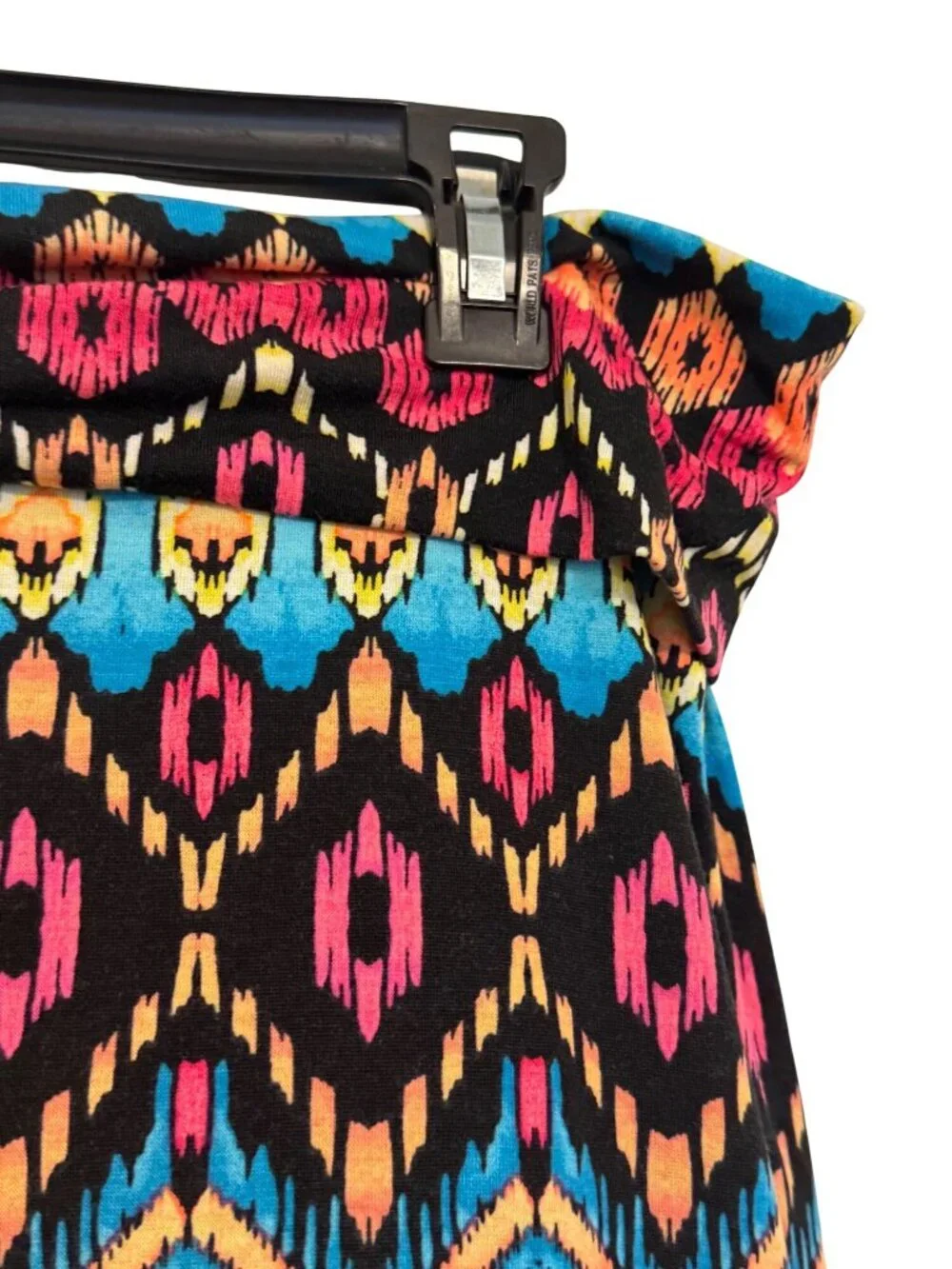 Brat Star Womens Maxi Skirt Geometric Pattern Elastic Waist Multicolor Size L - Picture 6 of 7
